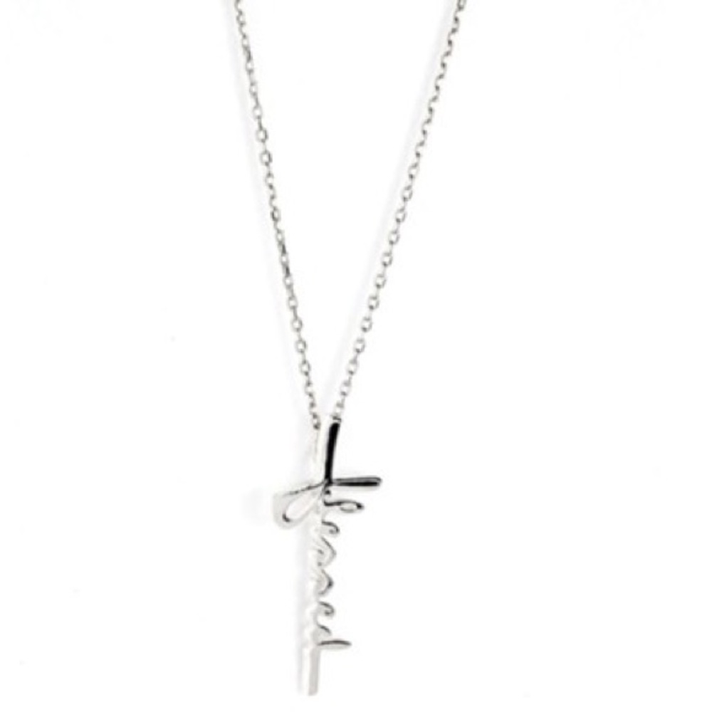 🔴Blessed Cross Silver Necklace, NWT.